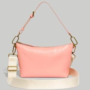 Madewell The Leather Carabiner Crossbody Sling Bag Purse Dried Blossom Pink NEW